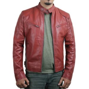 classic red cruiser leather jacket