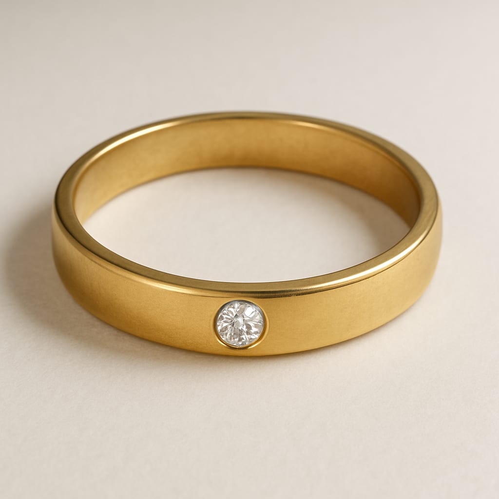 Sculpted Artisan Gold Bangle