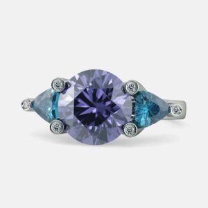 blue stone triple ring