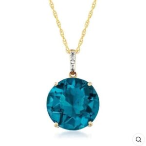 original blue topaz gold pendant necklace