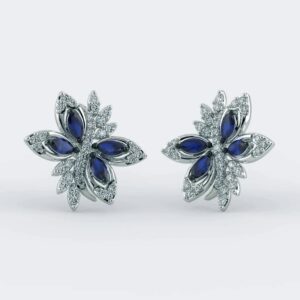 Artificial Jewellery ruby & diamond droplet earrings