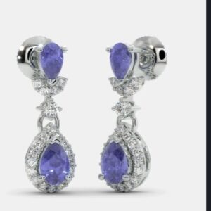 purple amethyst oval earrings