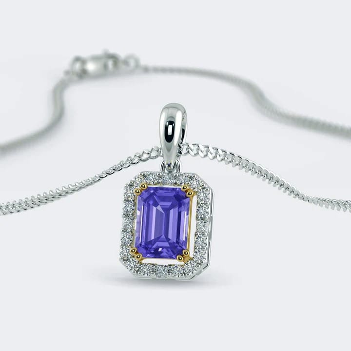 emerald cut tanzanite necklace with diamonds emerald cut tanzanite necklace with diamonds