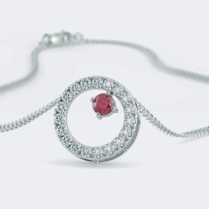 Ruby & Diamond Radial Necklace