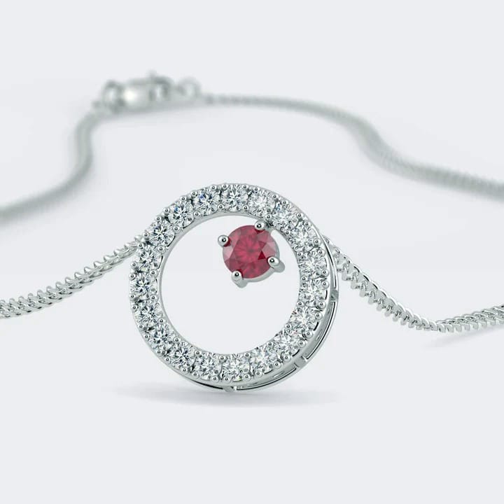 Ruby & Diamond Radial Necklace
