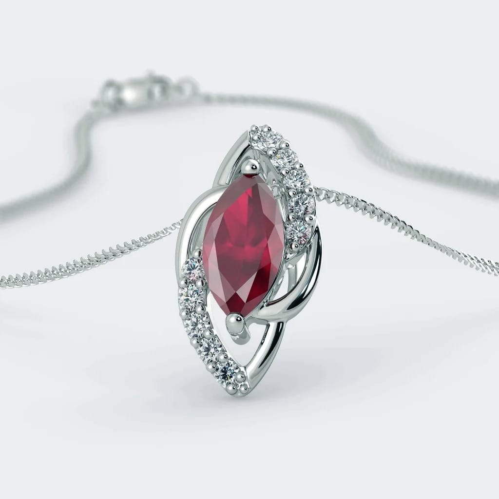 ruby & zirconia marquis necklace ruby & zirconia marquis necklace
