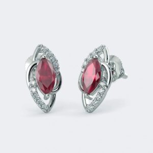 ruby & zirconia marquis earrings