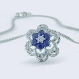 Artificial Jewellery sapphire flower pendant necklace