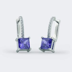 Artificial Jewellery tanzanite hoop earrings