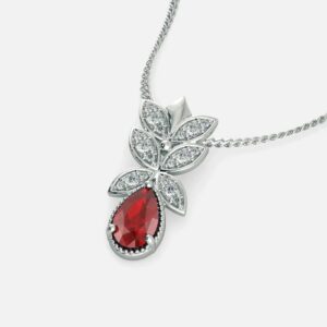 teardrop ruby necklace