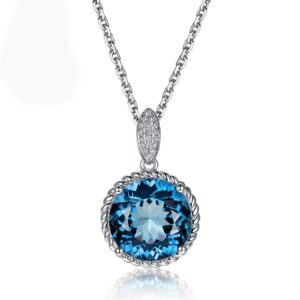 blue topaz pendant necklace