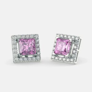 pink sapphire stud