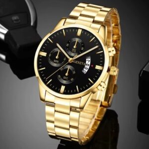 men’s business quartz wrist watch – black