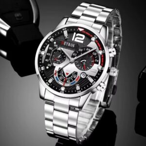 men’s business quartz wrist watch – black
