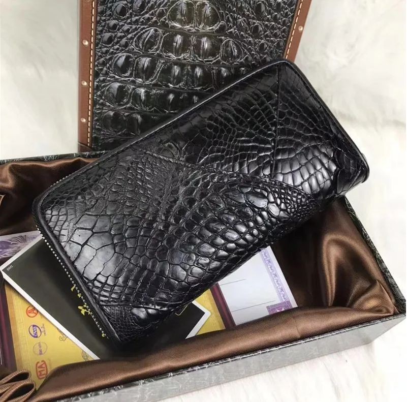 exotic genuine alligator paw skin men’s black long wallet exotic genuine alligator paw skin men’s black long wallet