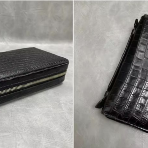 Authentic Crocodile Belly Skin Men’s Zip Card Purse
