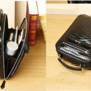 Genuine Leather Alligator-Pattern Men’s Briefcase