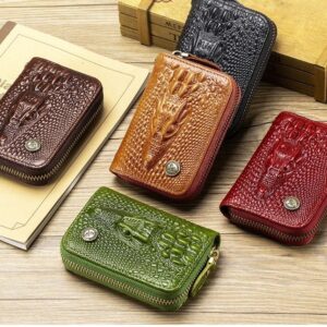 Crocodile-Pattern Multifunctional Coin & Key Bag